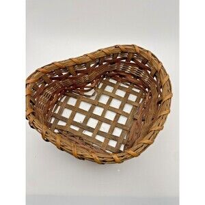 Natural Heart Shape Wicker Basket Valentines Day Display Hang Artist Signed